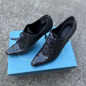 Patent grey lace up booties size 7 1/2